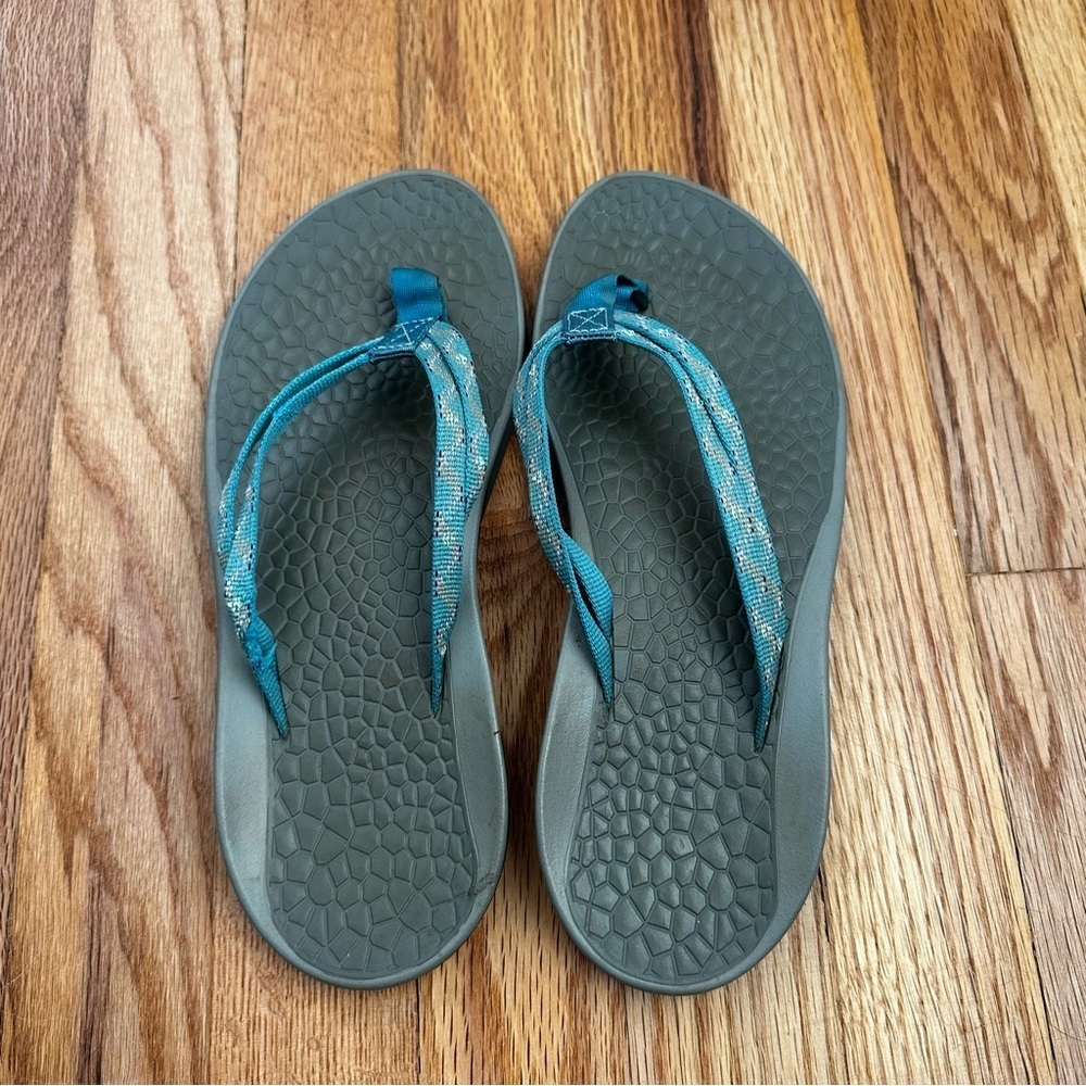 Chaco Flip Flops Blue Grey Women’s Size 7 - Picture 8 of 9